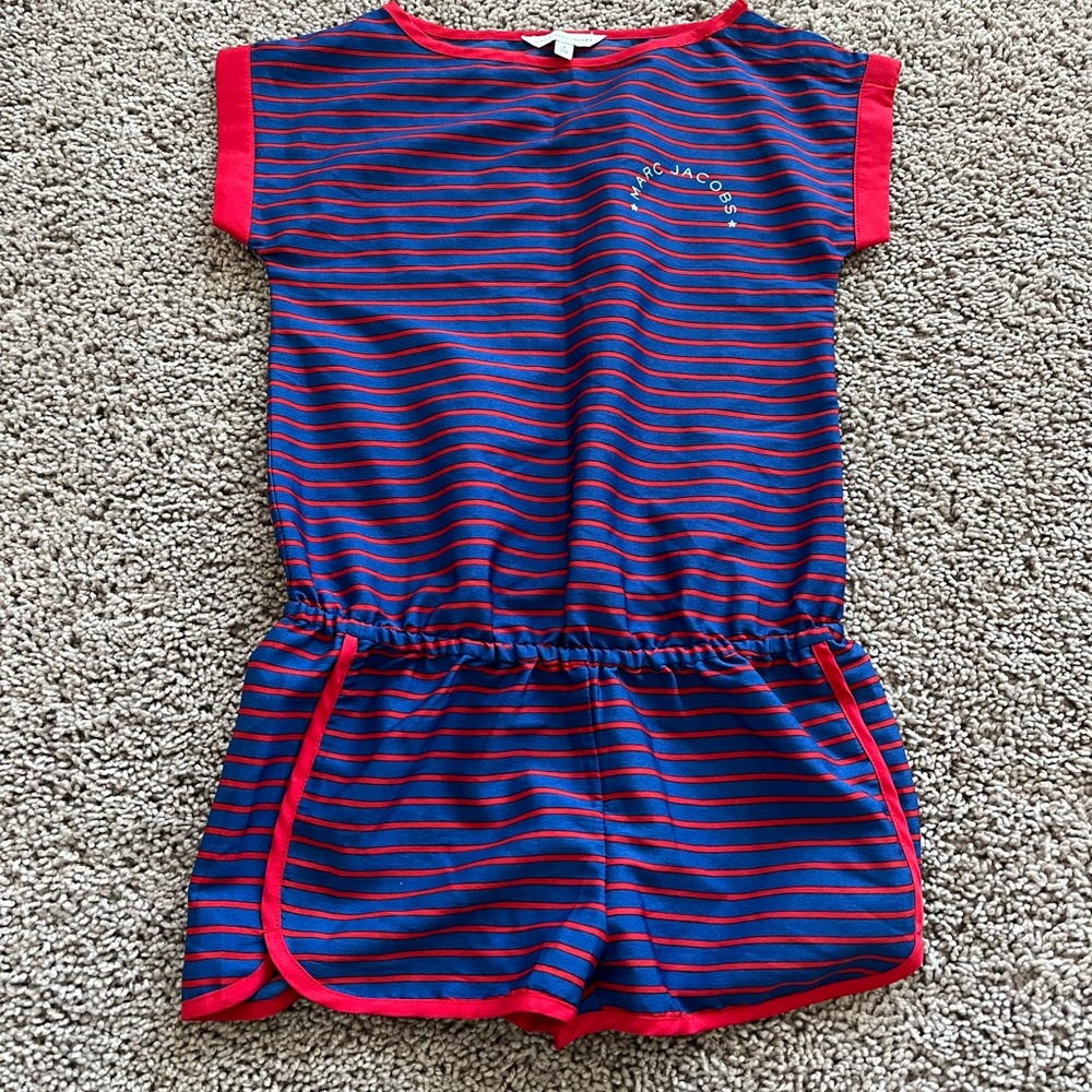 Red and blue girls roomper